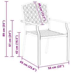vidaXL Dārza krēsls 2 pcs Antracīts 56 x 65 x 89 cm Tērauds