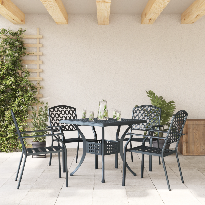 vidaXL Dārza krēsls 4 pcs Antracīts 56 x 65 x 89 cm Tērauds