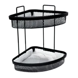 Plaukts stūra divstāvīgs 236x236x320mm, melns