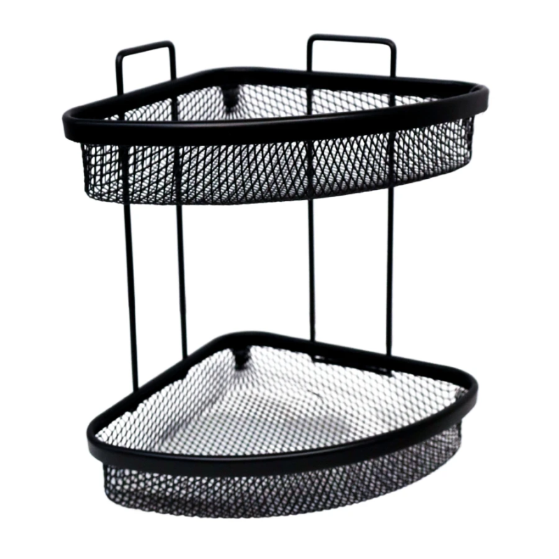 Plaukts stūra divstāvīgs 236x236x320mm, melns