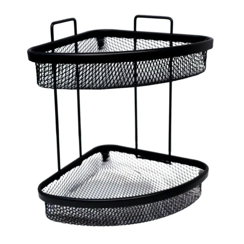 Plaukts stūra divstāvīgs 236x236x320mm, melns