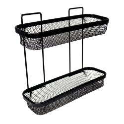 Plaukts sienas divstāvīgs 340x118x325mm, melns