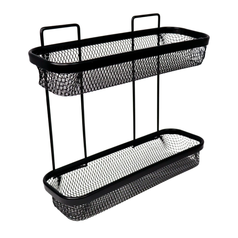 Plaukts sienas divstāvīgs 340x118x325mm, melns