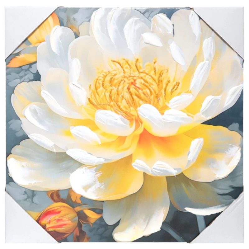 Kanva ar apdruku 3D, 50x50cm, Peonija 3