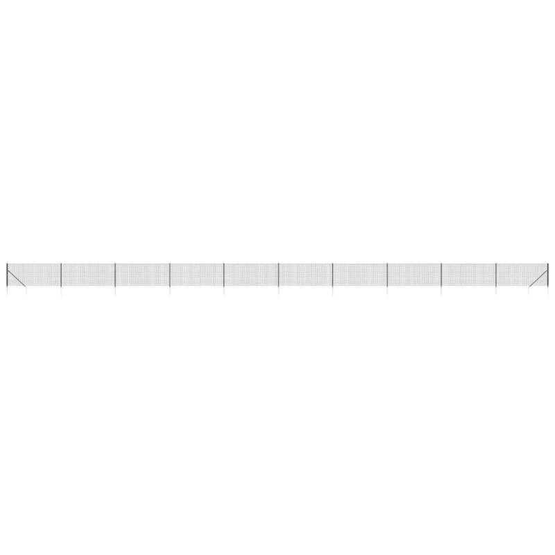 vidaXL stiepļu žogs ar zemes mietiņiem, antracītpelēks, 1x25 m