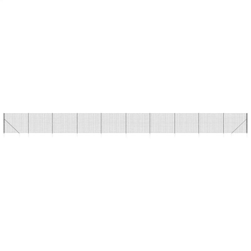 vidaXL stiepļu žogs ar zemes mietiņiem, antracītpelēks, 2x25 m