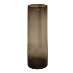 Vāze stikla cilindra 12x40cm, dūmakaini pelēka