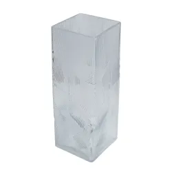 Vāze stikla ar rakstu 10x30cm, caurspīdīga