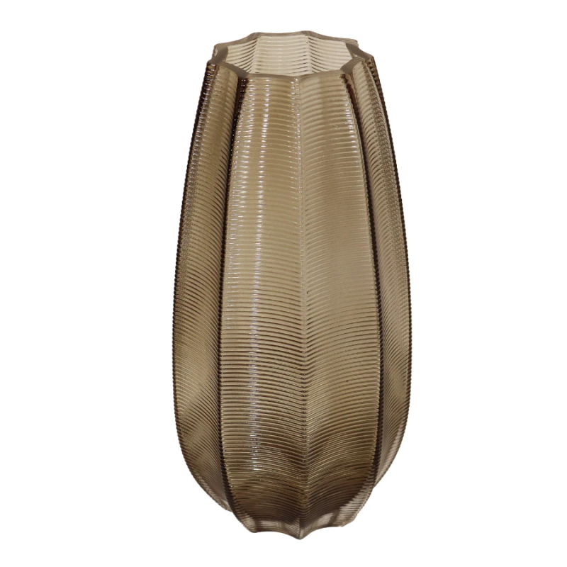 Vāze stikla 13x29cm, dūmakaini brūna