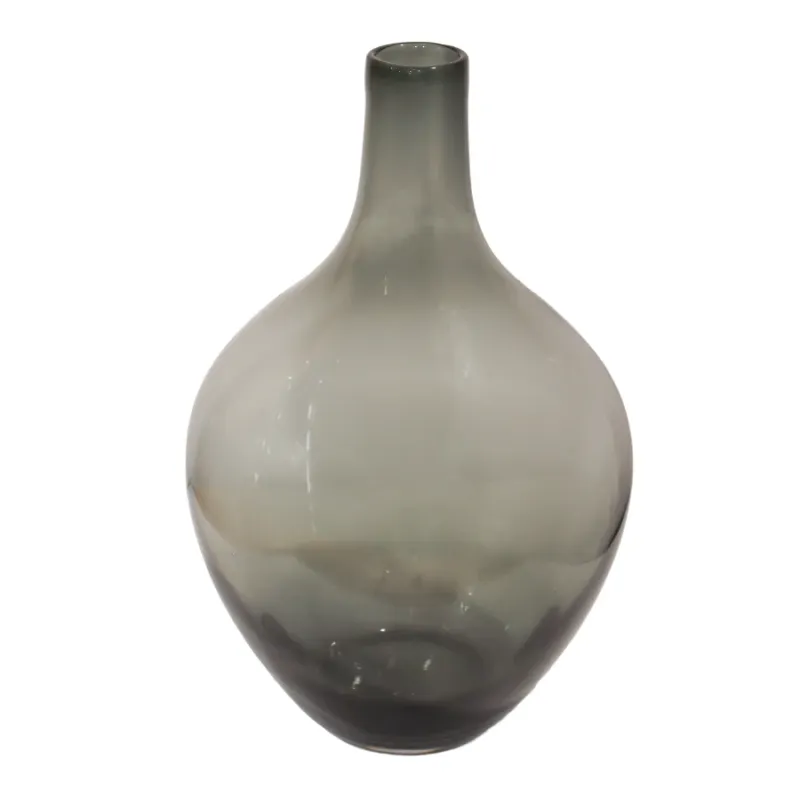 Vāze stikla lāses formas 25x38cm, dūmakaini pelēka