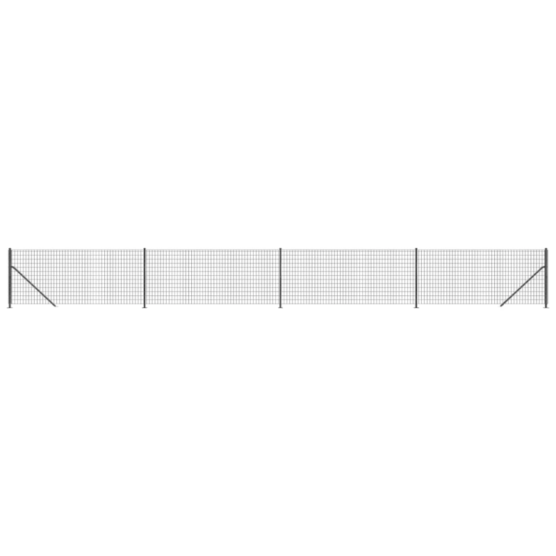 vidaXL stiepļu žogs ar atloku, 0,8x10 m, antracītpelēks