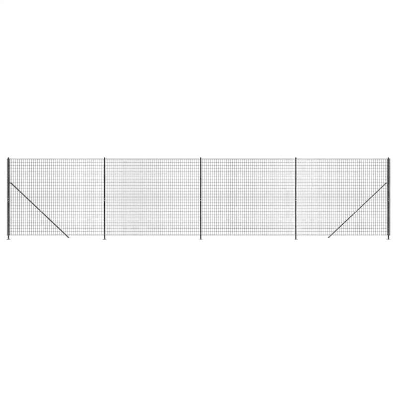 vidaXL stiepļu žogs ar atloku, 1,6x10 m, antracītpelēks