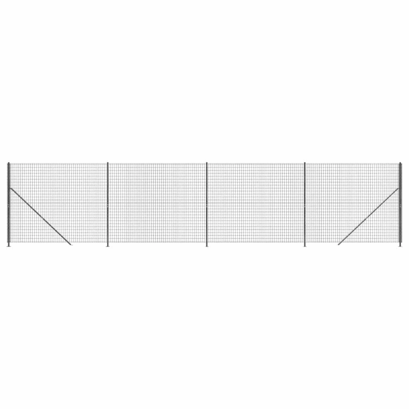 vidaXL stiepļu žogs ar atloku, 1,8x10 m, antracītpelēks