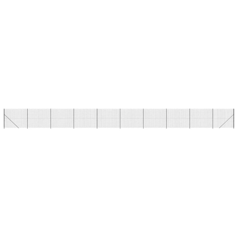 vidaXL stiepļu žogs ar atloku, 2,2x25 m, antracītpelēks