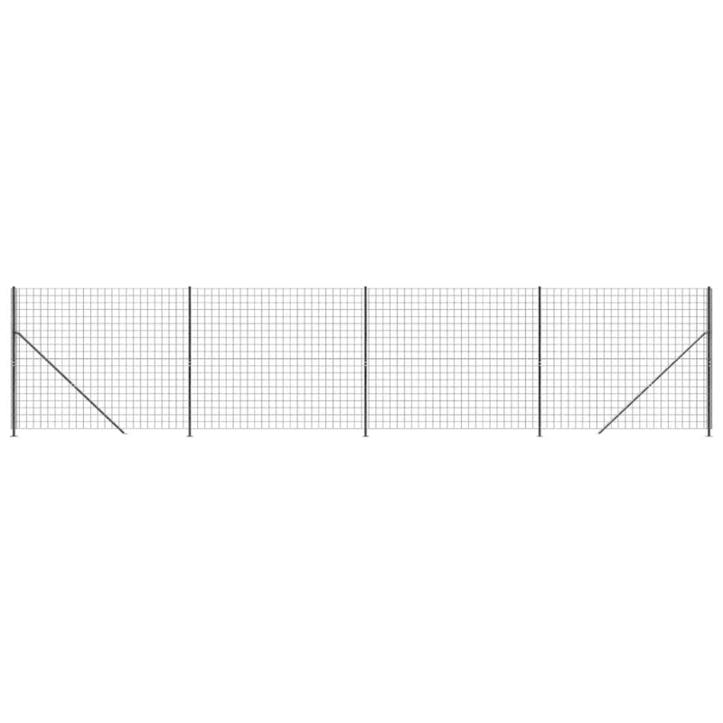 vidaXL stiepļu žogs ar atloku, 1,4x10 m, antracītpelēks