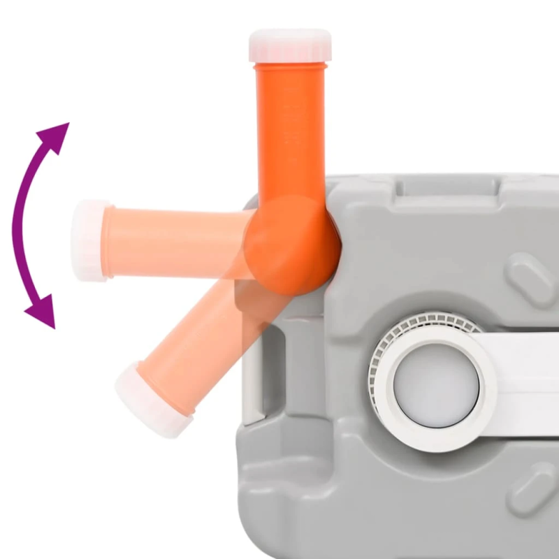 vidaXL portatīvā kempinga tualete, pelēka un balta, 22+12 L, HDPE