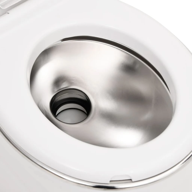 vidaXL integrētā kempinga tualete, balta, 24+17 L, HDPE un tērauds