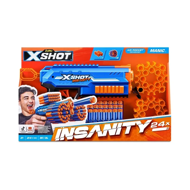 Rotaļu ierocis ar lodēm Zuru X-Shot Manic Insanity 36603 Zila-Oranža