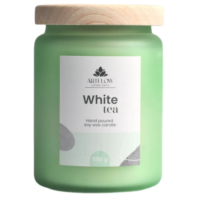 Aromātiskā svece WHITE TEA 580gr, +-- 60h