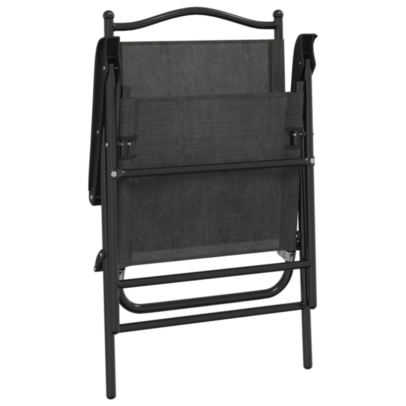 vidaXL saliekami dārza krēsli, 4 gab., pelēki, tērauds un tekstilēns