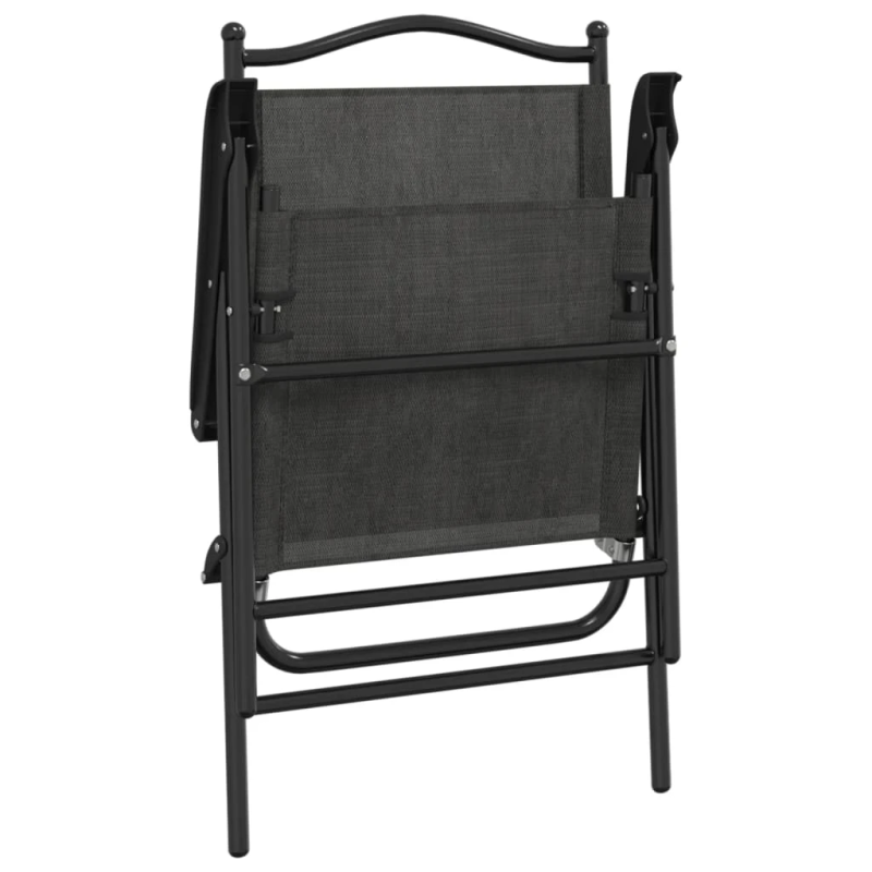 vidaXL saliekami dārza krēsli, 8 gab., pelēki, tērauds un tekstilēns