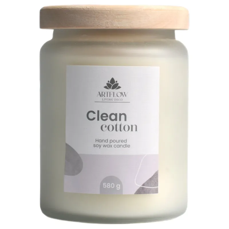 Aromātiskā svece CLEAN COTTON 580gr, +-- 60h