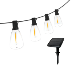 Dekoratīva lampu virtene ar saules bat., 8.25m, E12x12gb, s. balta