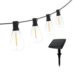 Dekoratīva lampu virtene ar saules bat., 8.25m, E12x12gb, s. balta