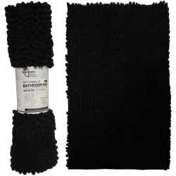Vannas istabas paklājiņš Action 45x70cm, 100% poliesters, melns