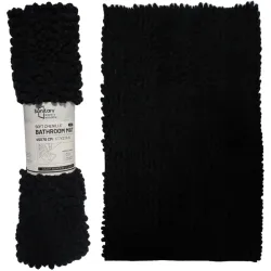 Vannas istabas paklājiņš Action 45x70cm, 100% poliesters, melns