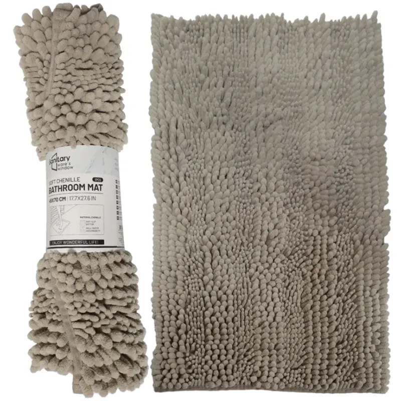 Vannas istabas paklājiņš Action 45x70cm, 100% poliesters, g.brūns