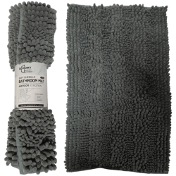 Vannas istabas paklājiņš Action 45x70cm, 100% poliesters, pelēks