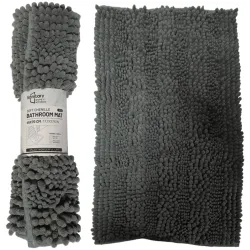 Vannas istabas paklājiņš Action 45x70cm, 100% poliesters, pelēks