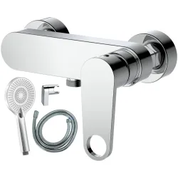 Jaucējkrāns dušas AB CHLOE, ar dušas komplektu, hromēts
