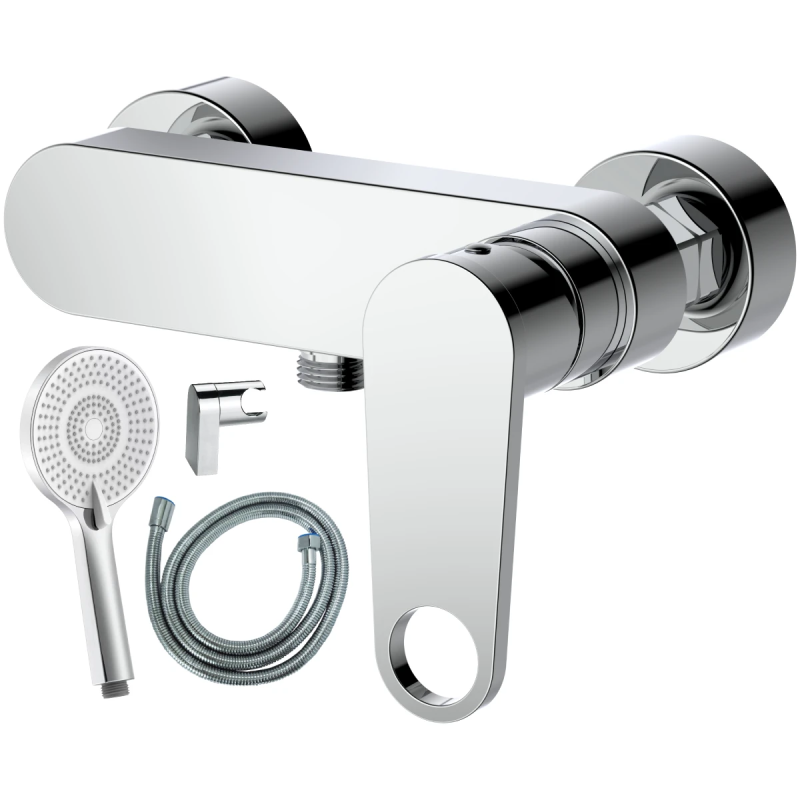 Jaucējkrāns dušas AB CHLOE, ar dušas komplektu, hromēts