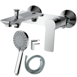 Jaucējkrāns vannas AB BRUCE IS, ar dušas kompl., hromēts