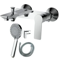 Jaucējkrāns vannas AB BRUCE IS, ar dušas kompl., hromēts