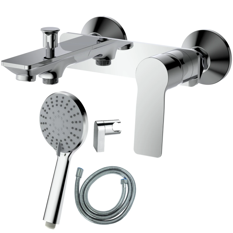 Jaucējkrāns vannas AB BRUCE IS, ar dušas kompl., hromēts