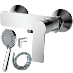 Jaucējkrāns dušas AB BRUCE, ar dušas komplektu, hromēts