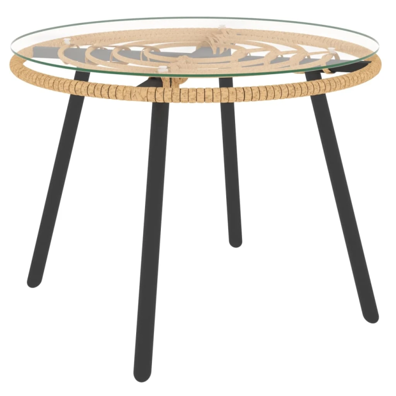 vidaXL 3-daļīgs dārza atpūtas mēbeļu komplekts ar matračiem, bēšs PE