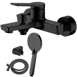 Jaucējkrāns vannas AB JOSE, ar dušas komplektu, melns