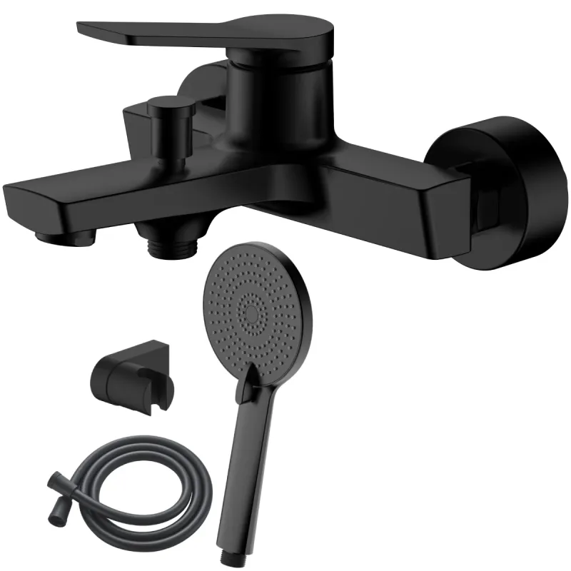 Jaucējkrāns vannas AB JOSE, ar dušas komplektu, melns