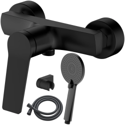 Jaucējkrāns dušas AB JOSE, ar dušas komplektu, melns