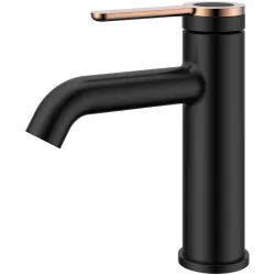 Jaucējkrāns izlietnes AB AMBER, melns-zelts