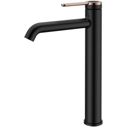 Jaucējkrāns izlietnes AB AMBER, augstais, melns-zelts