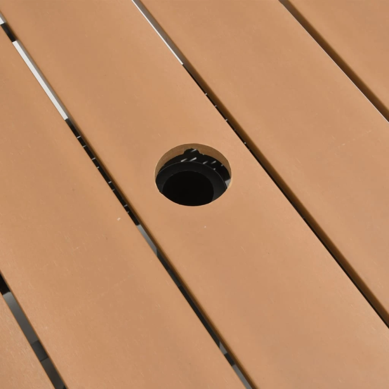 vidaXL dārza galds, 55x55x46,5 cm, brūns, PE rotangpalma