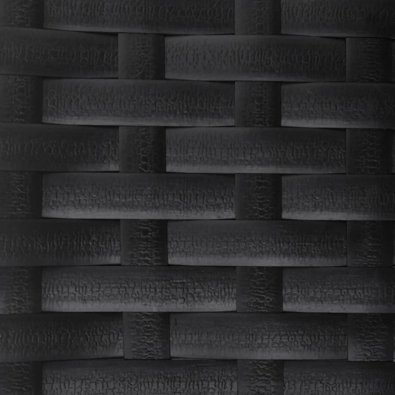 vidaXL divvietīgs dārza sols ar matraci, melna PE rotangpalma