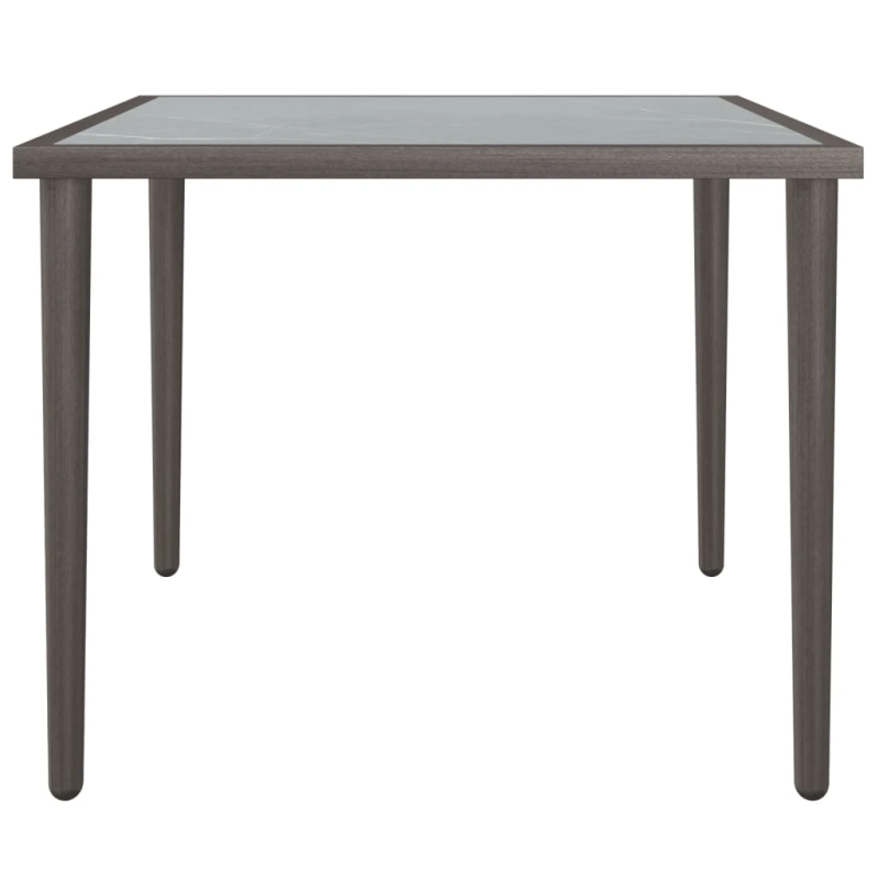 vidaXL dārza galds, 48x48x37 cm, pelēks, tērauds