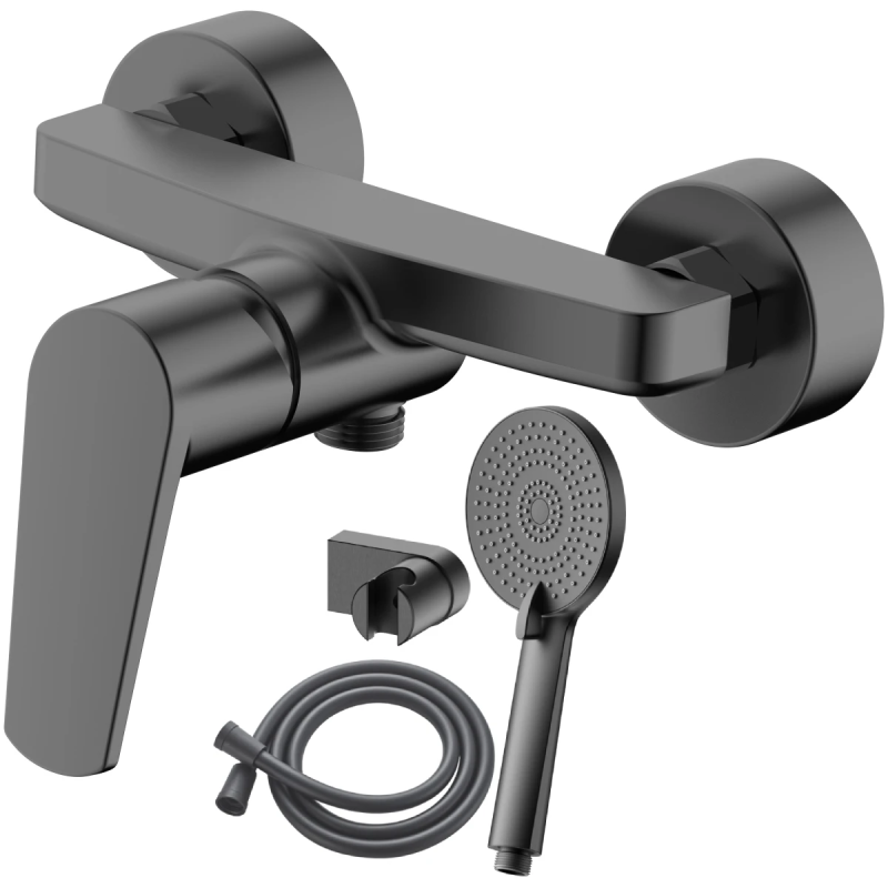 Jaucējkrāns dušas AB BAZEL, ar dušas kompl., pelēks