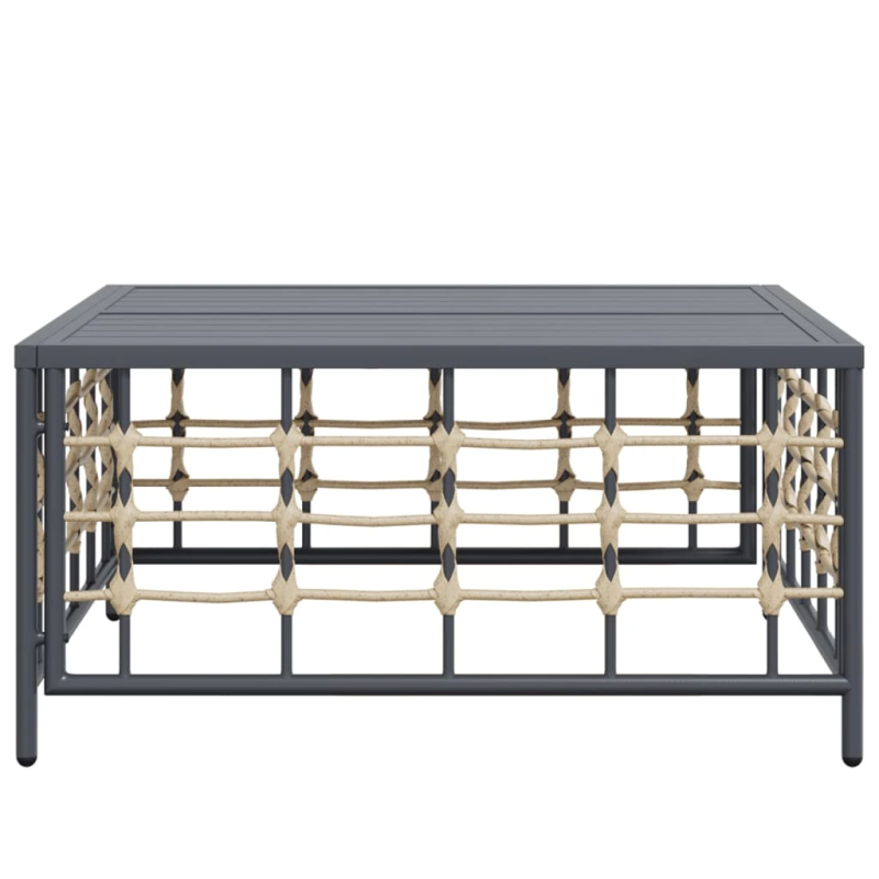 vidaXL dārza galds, antracītpelēks, 70x70x34 cm, PE rotangpalma